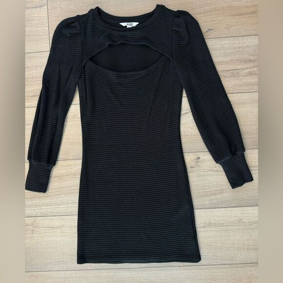 BB Dakota Steve Madden Black Cut Out Rib Knit Dress extra small sweater XS - Picture 2 of 3